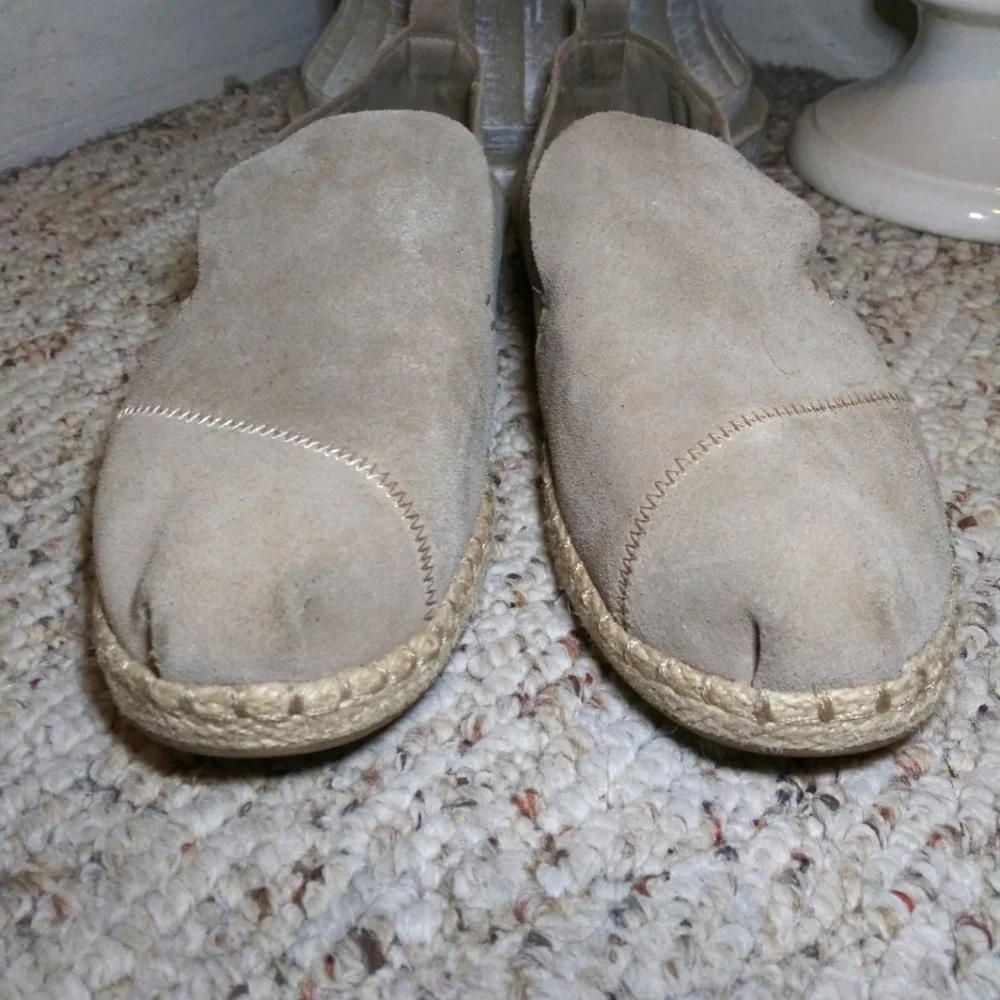 Toms Alpargata Deconstructed Taupe Suede Rope Trimmed Espadrilles - Picture 6 of 11
